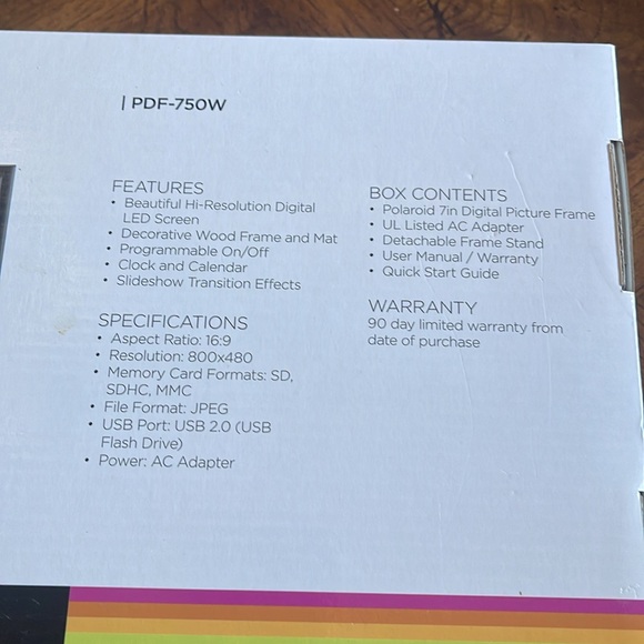 Polaroid 7" Digital Picture Frame in black NEW - Picture 4 of 7